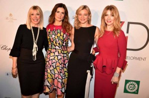 (L-R) President of the Environmental Media Association Debbie Levin, Livia Firth, Amy Smart and Evie Evangelou 